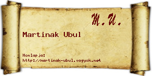 Martinak Ubul névjegykártya